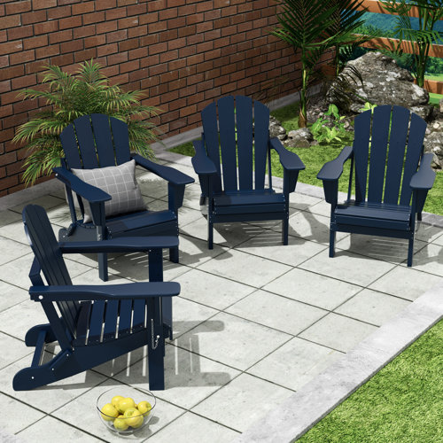 Elland HDPE Folding Adirondack Chair (Set of 4)